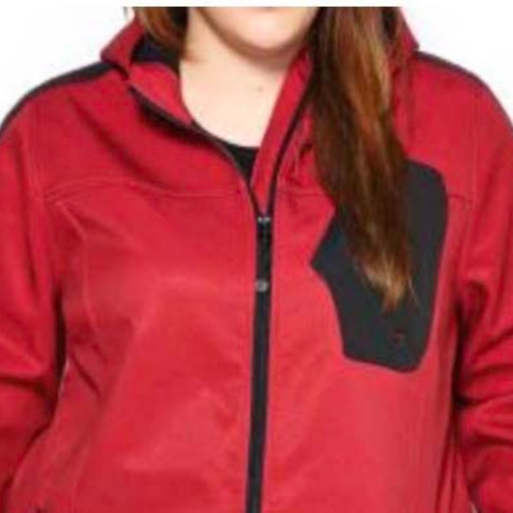 JACKET, COLOUR BLOCK, CERISE, SZ 5X, FRONT ZIP, HOOD, ZIP POCKETS, ACTIVE ZONE - Picture 2 of 3